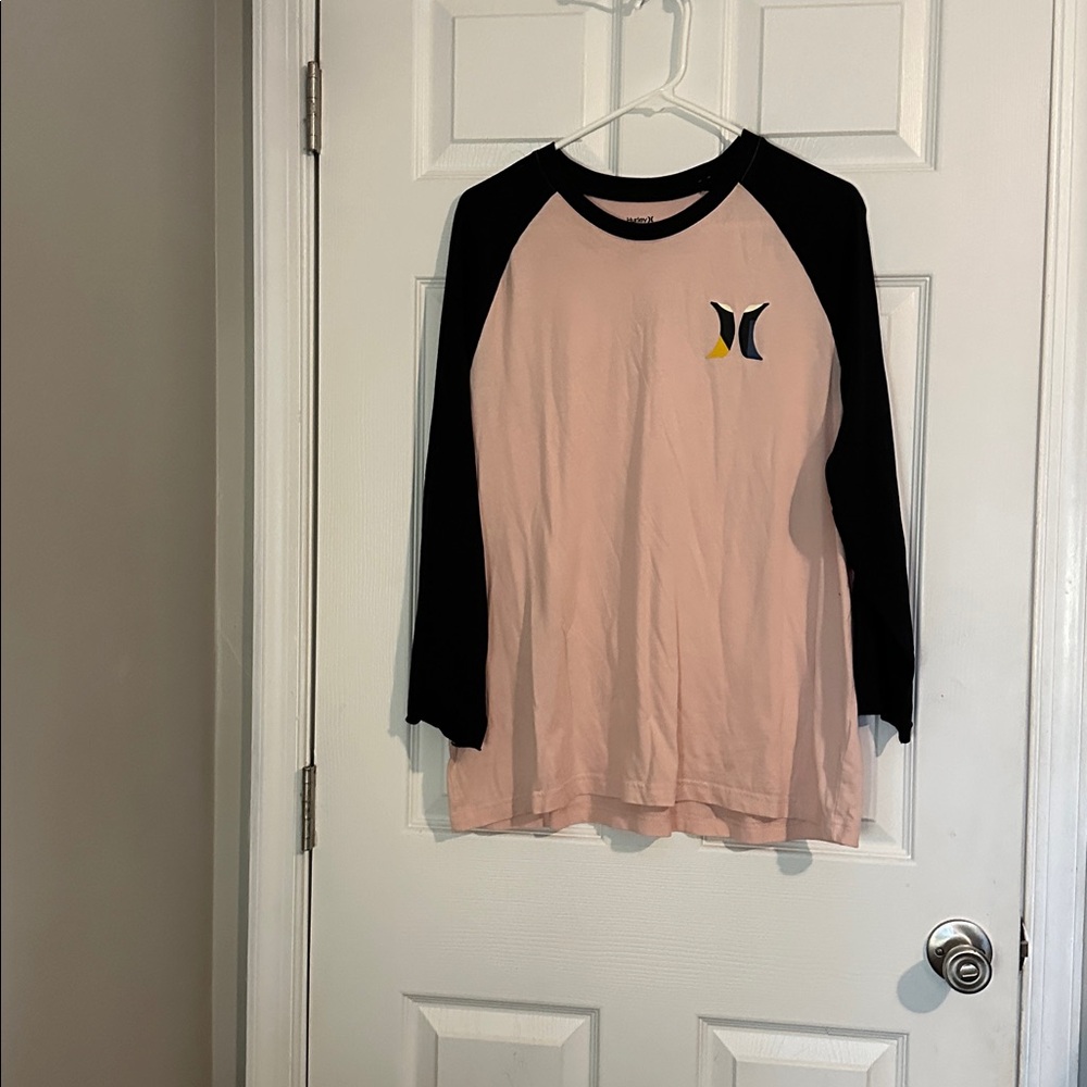 Hurley Pink and Black Long Sleeve Tee